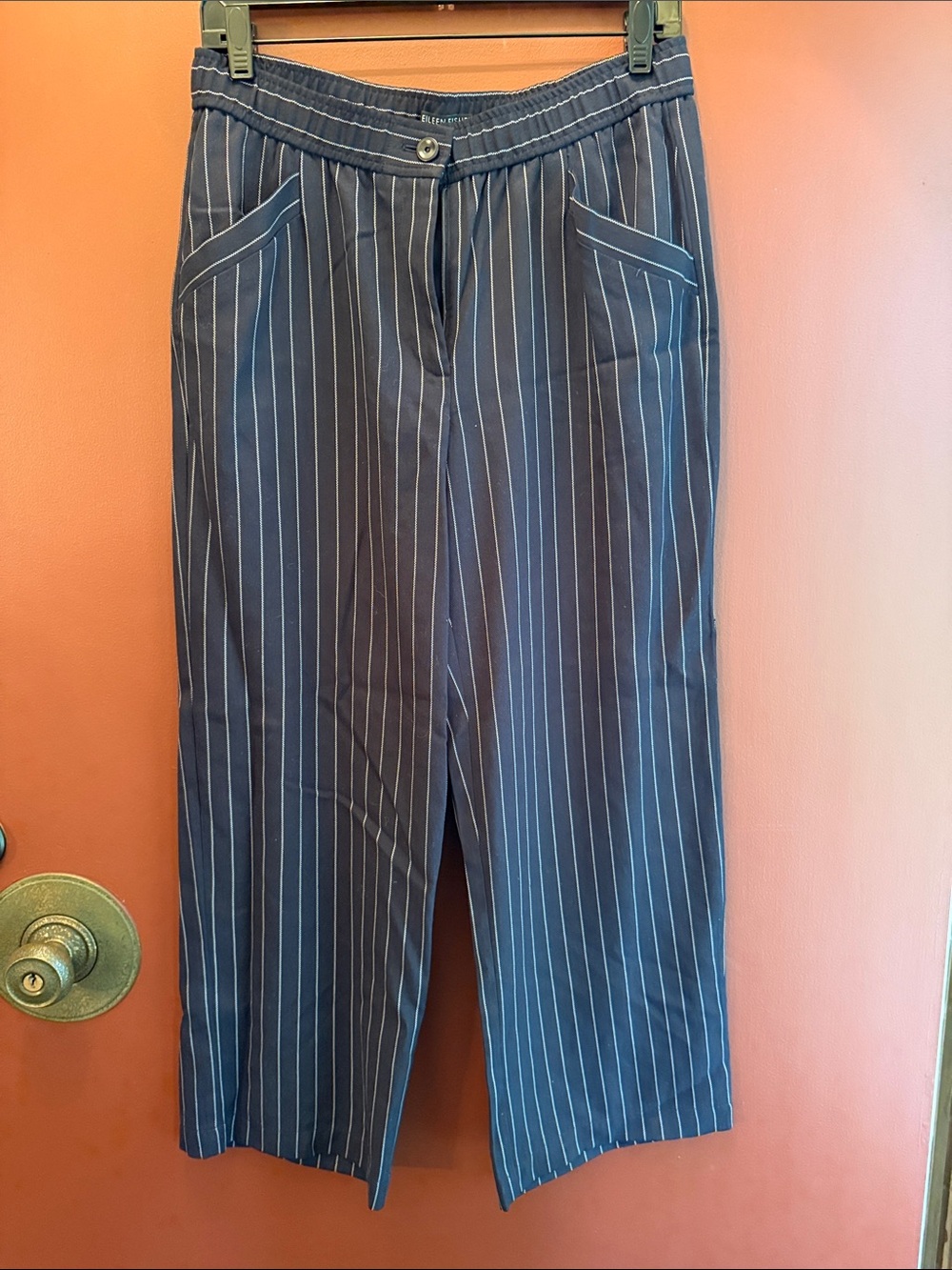 Eileen Fisher Women’s Navy Pinstripe Dress Pants